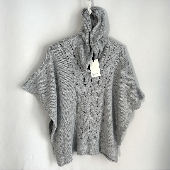 Cocogio ~new~Chunky Lightweight Cable Knit Hoodie Poncho - Picture 12 of 12